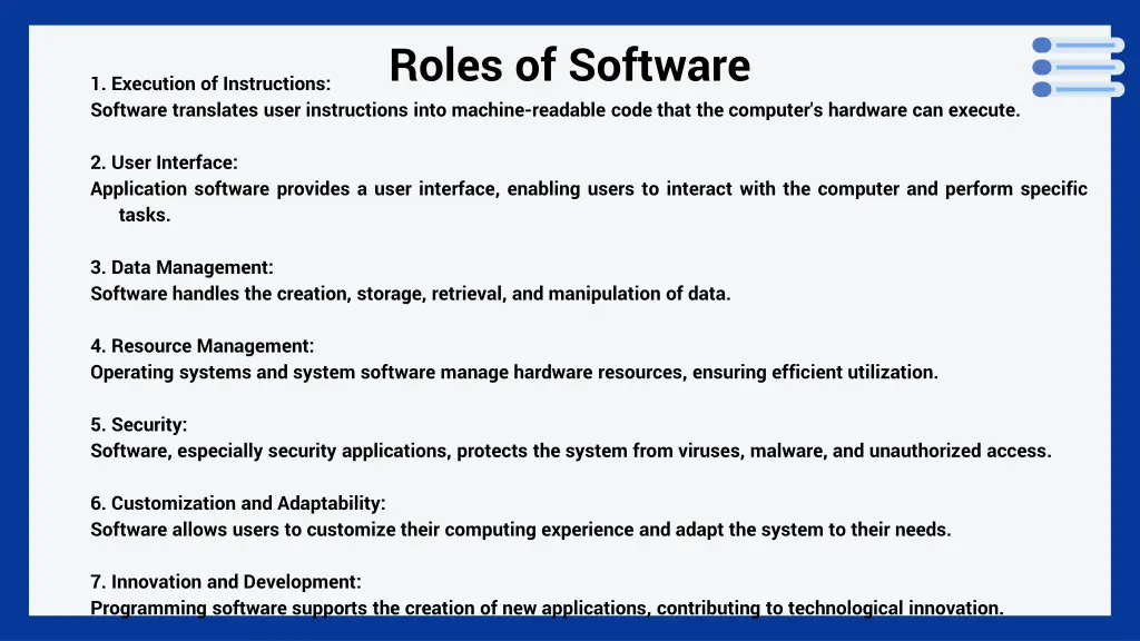 roles of software