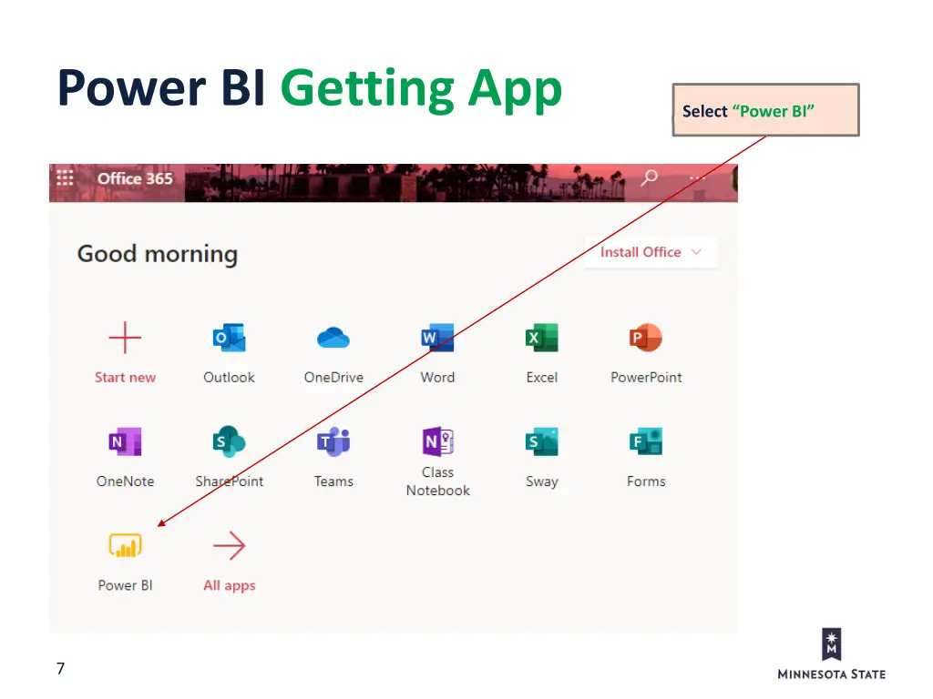 power bi getting app