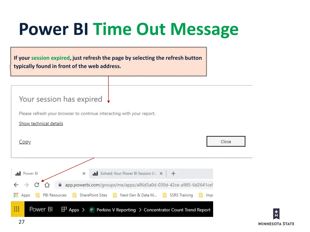 power bi time out message