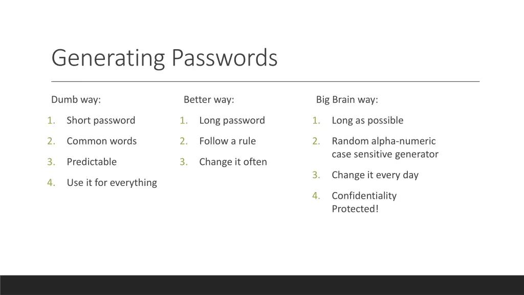 generating passwords