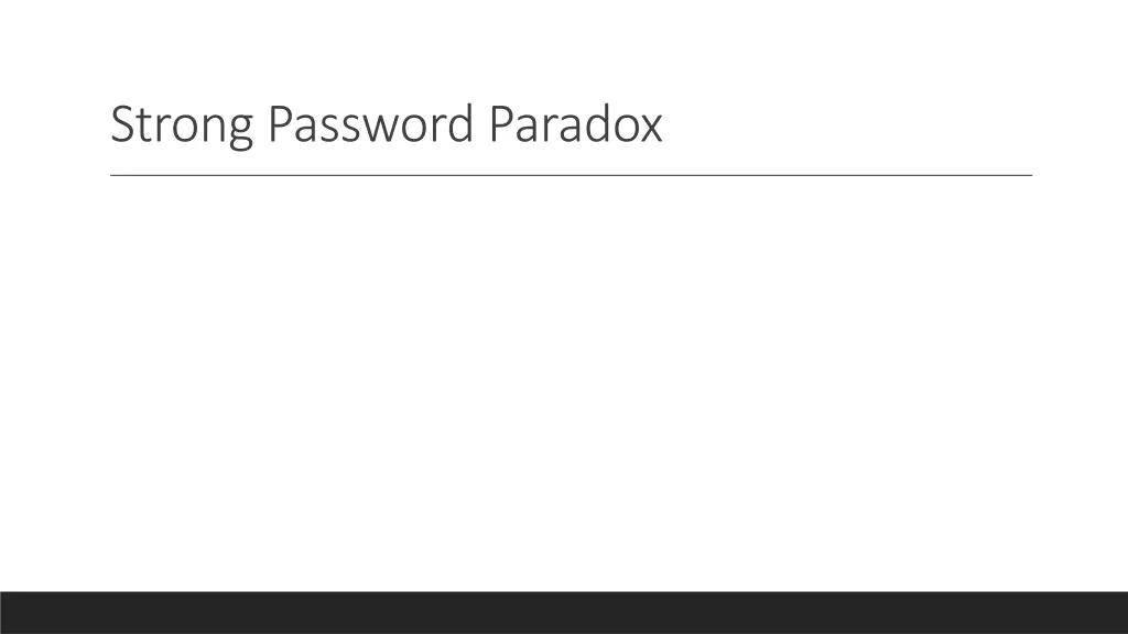 strong password paradox