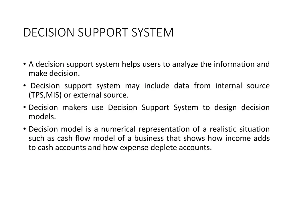 decision support system