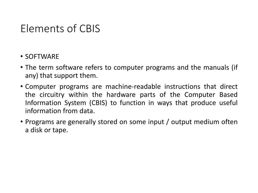 elements of cbis 2