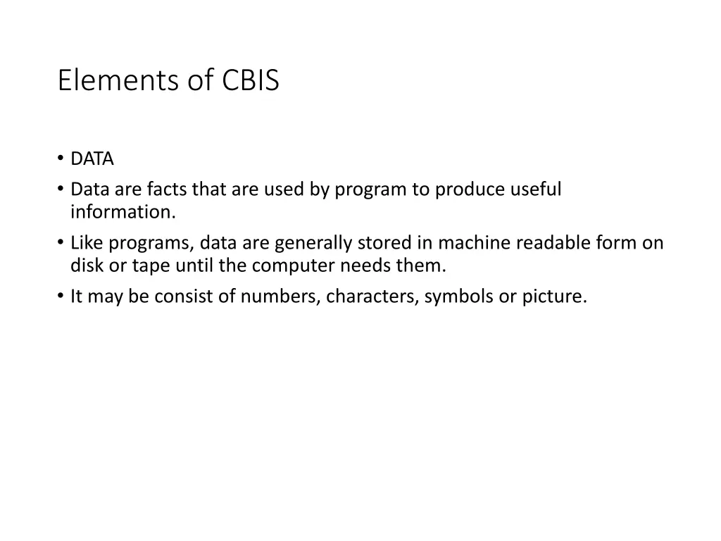 elements of cbis 3