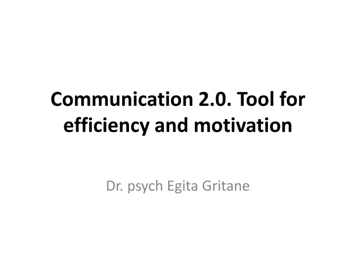 communication 2 0 tool for efficiency