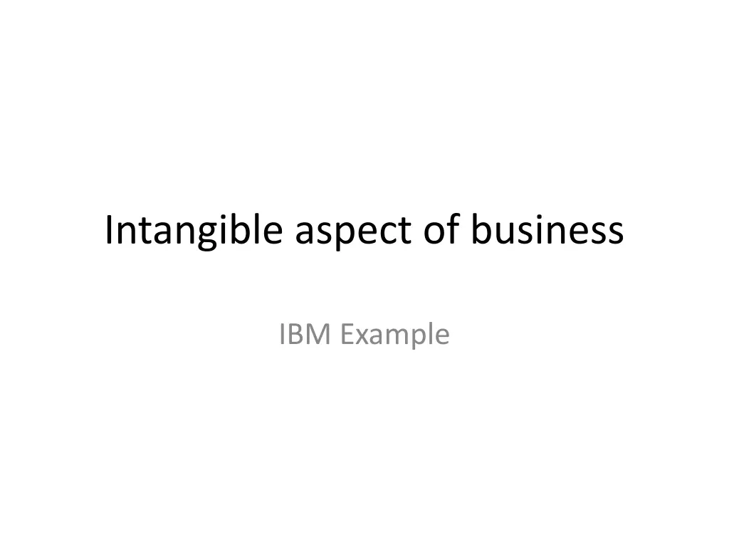 intangible aspect of business