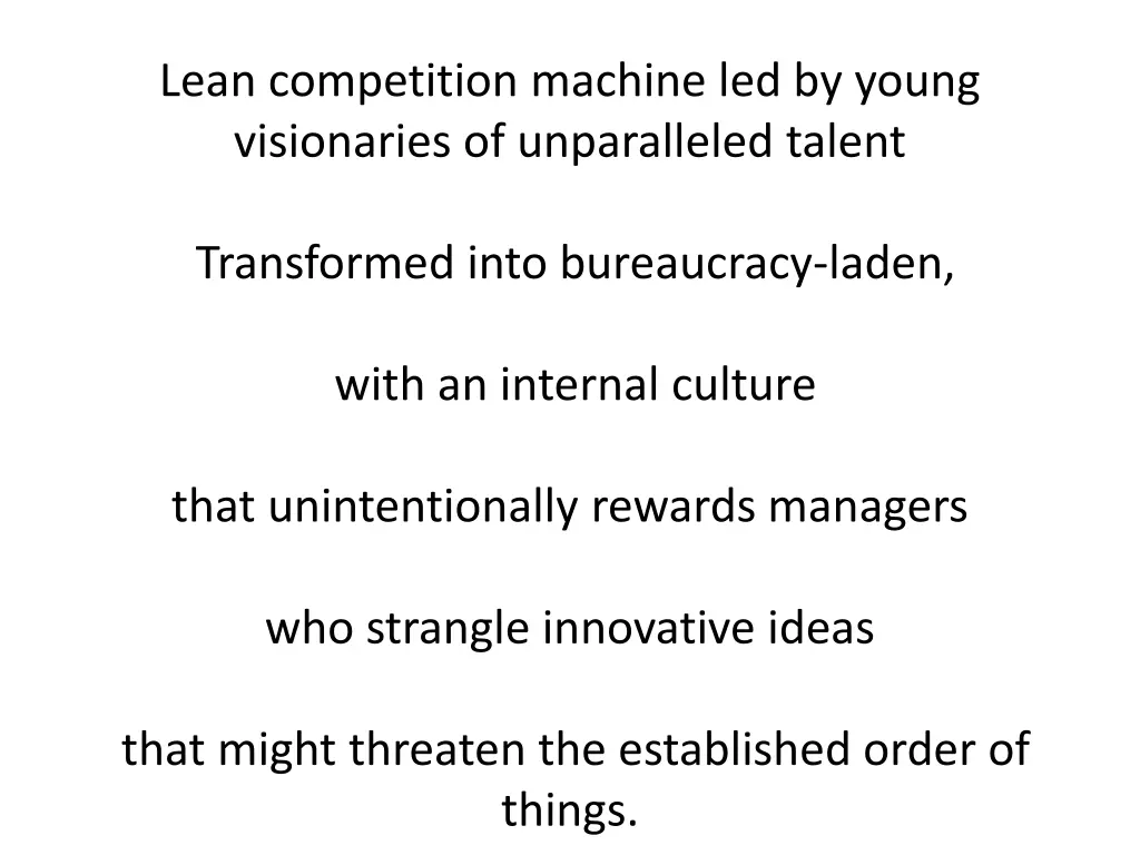 lean competition machine led by young visionaries