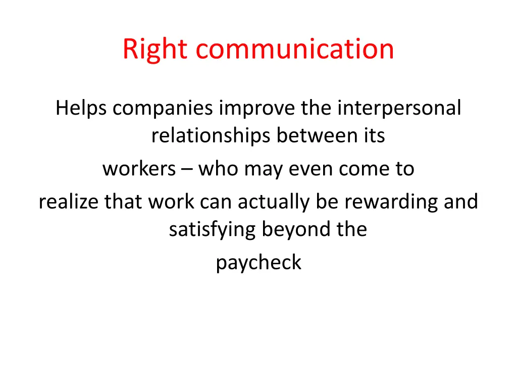 right communication