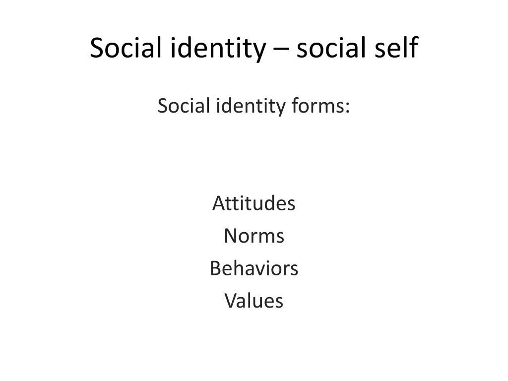 social identity social self