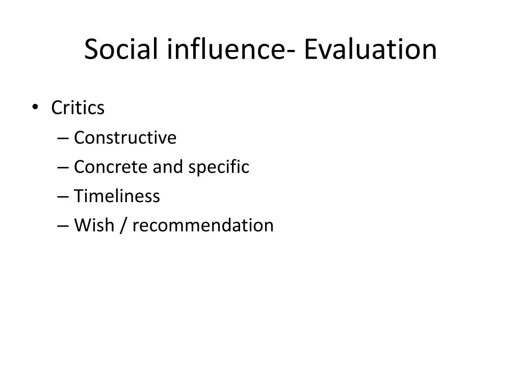 social influence evaluation