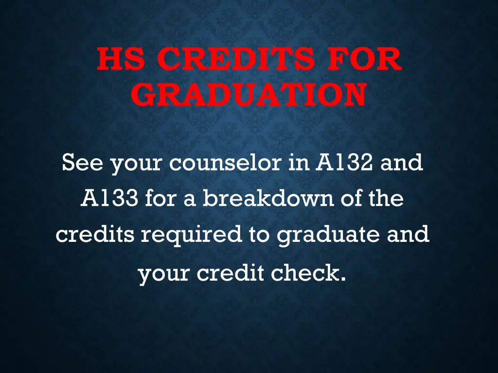 hs credits for graduation