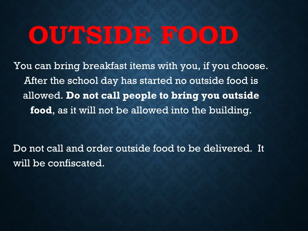 outside food