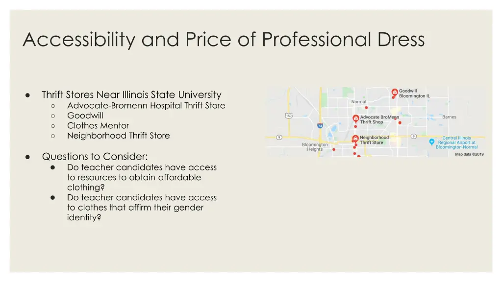 accessibility and price of professional dress