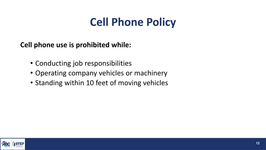 cell phone policy