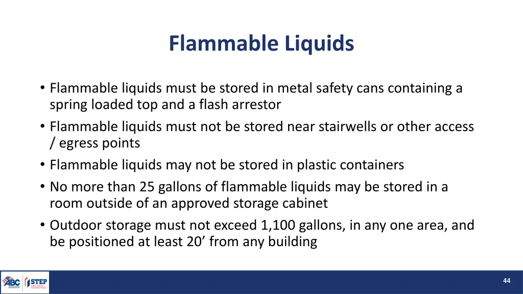 flammable liquids