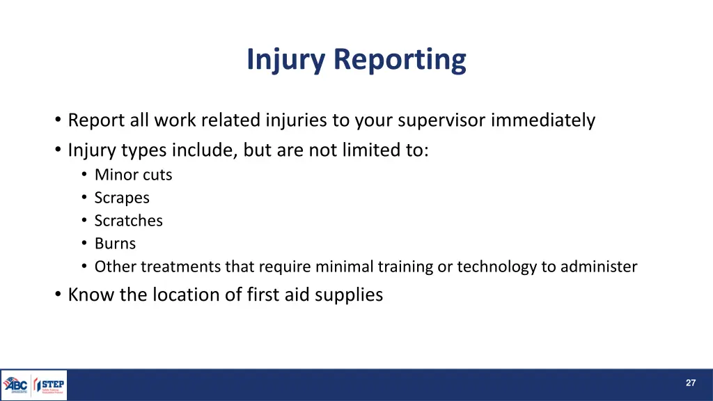 injury reporting