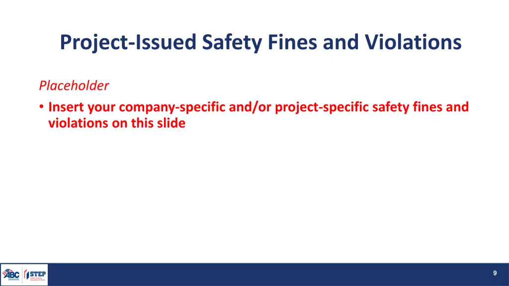 project issued safety fines and violations