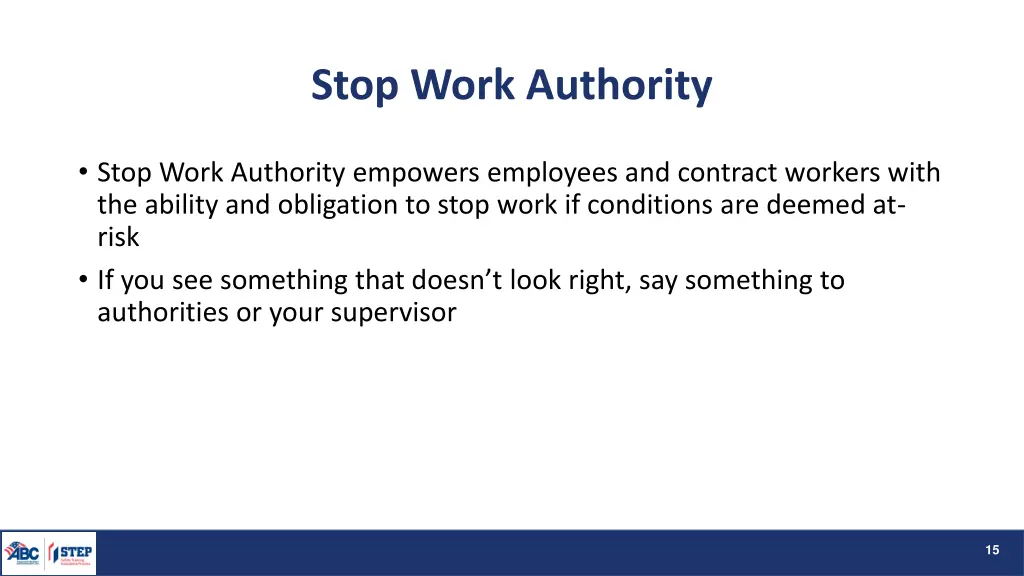 stop work authority