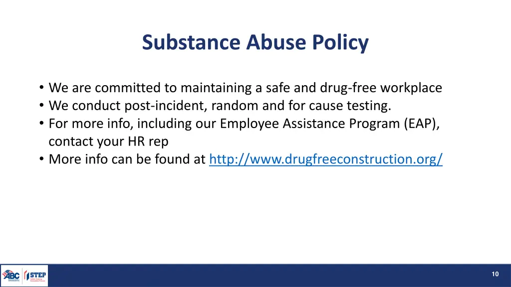 substance abuse policy