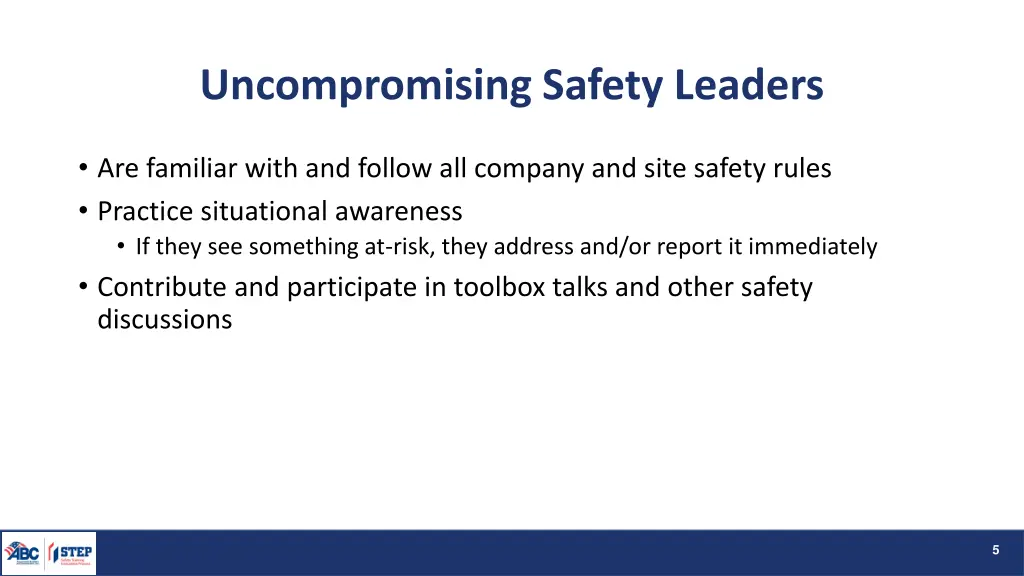 uncompromising safety leaders 2