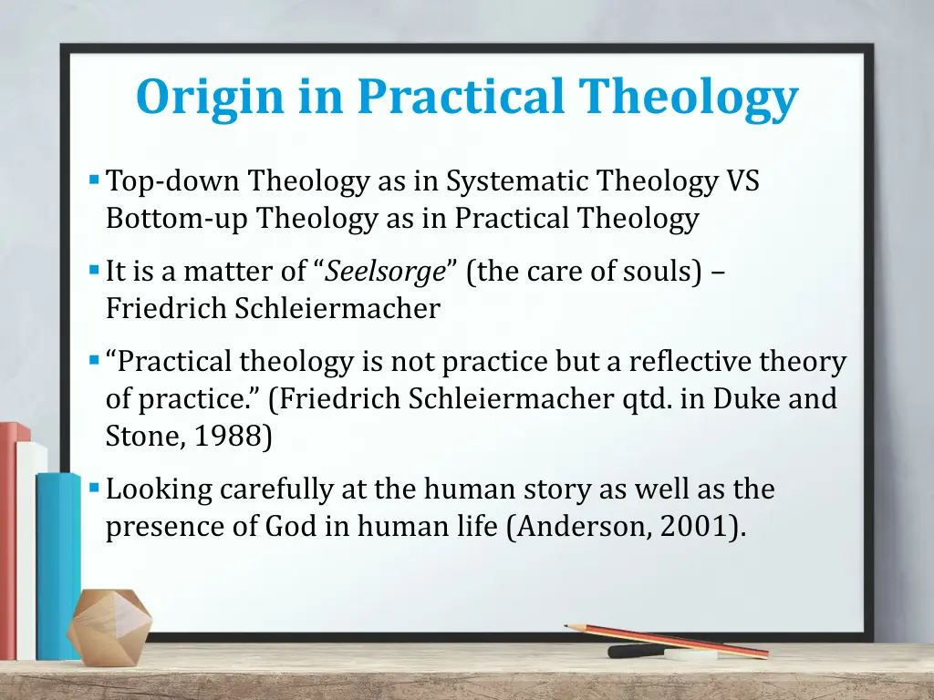 origin in practical theology