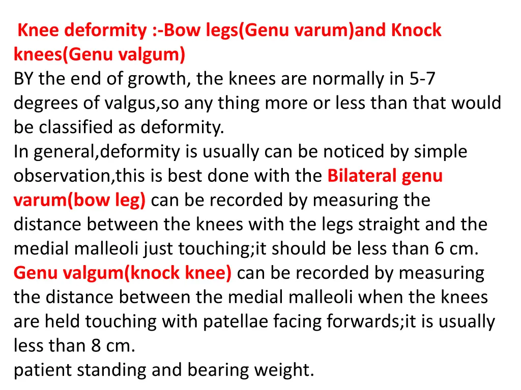 knee deformity bow legs genu varum and knock