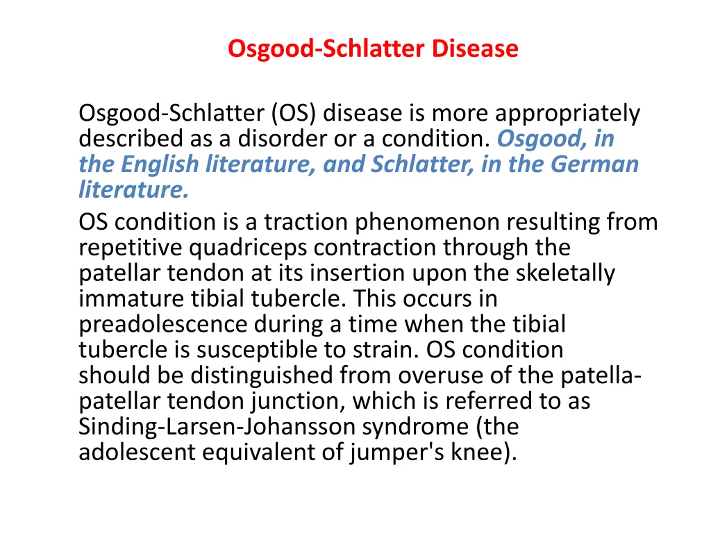 osgood schlatter disease