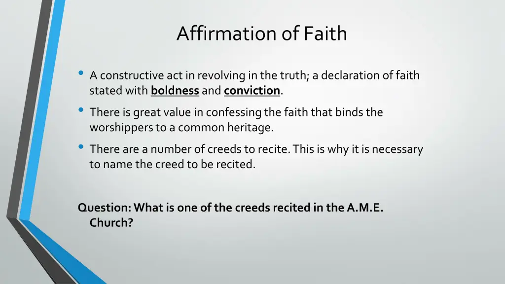 affirmation of faith