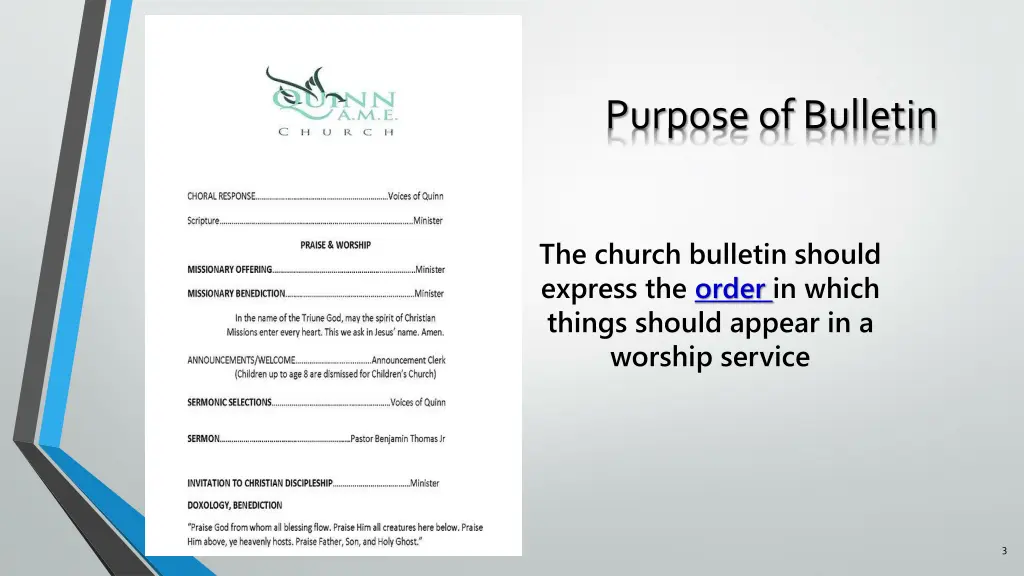 purpose of bulletin