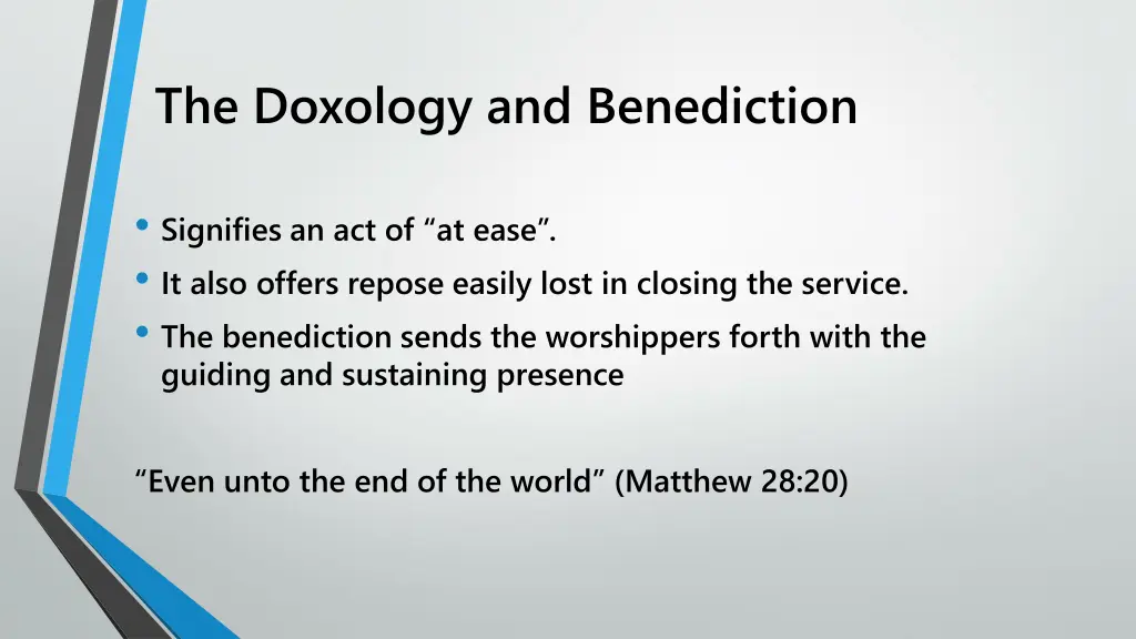 the doxology and benediction