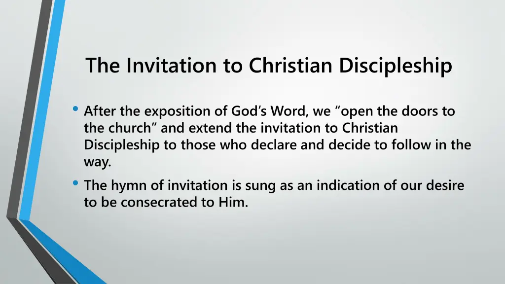 the invitation to christian discipleship