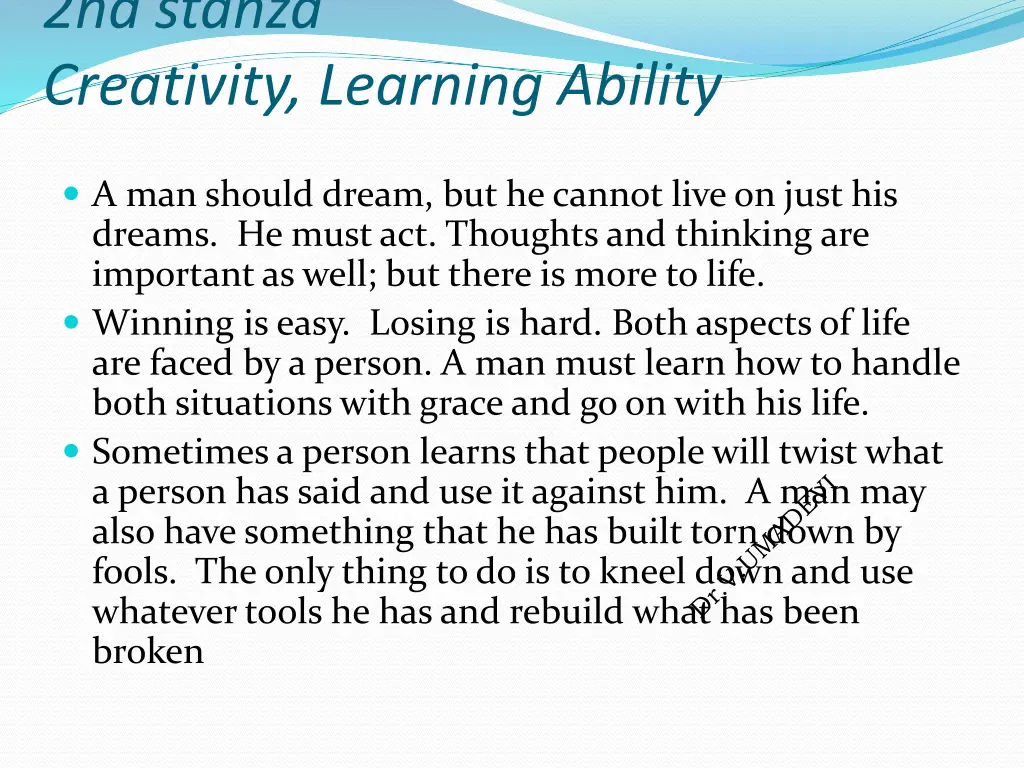 2nd stanza creativity learning ability