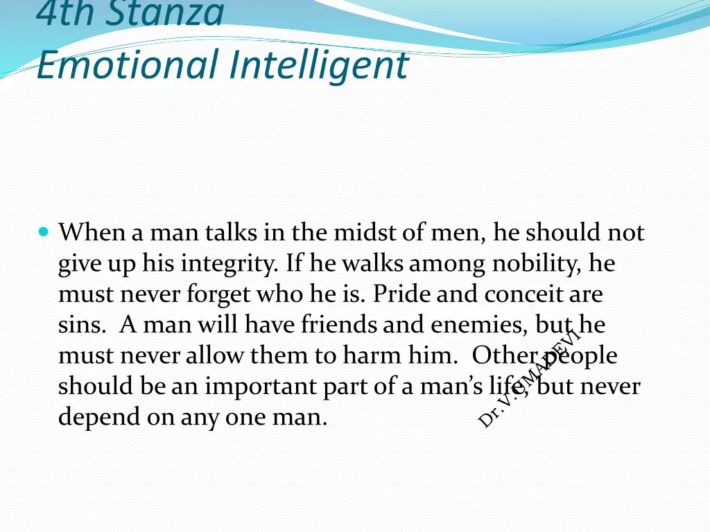 4th stanza emotional intelligent