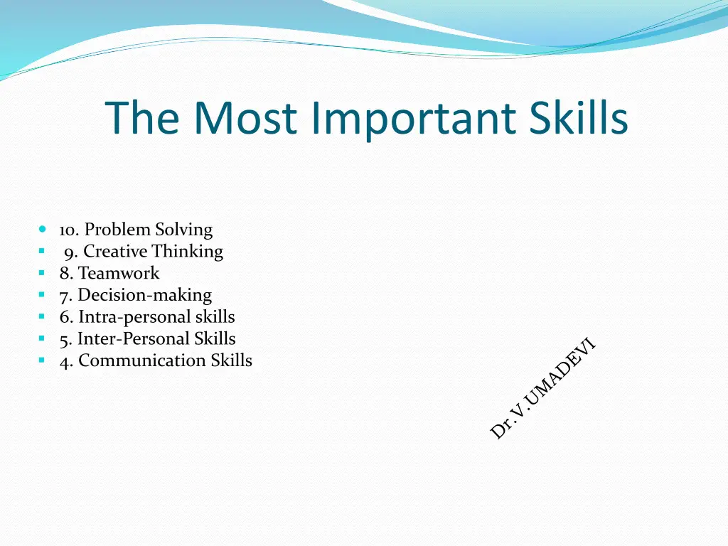 the most important skills