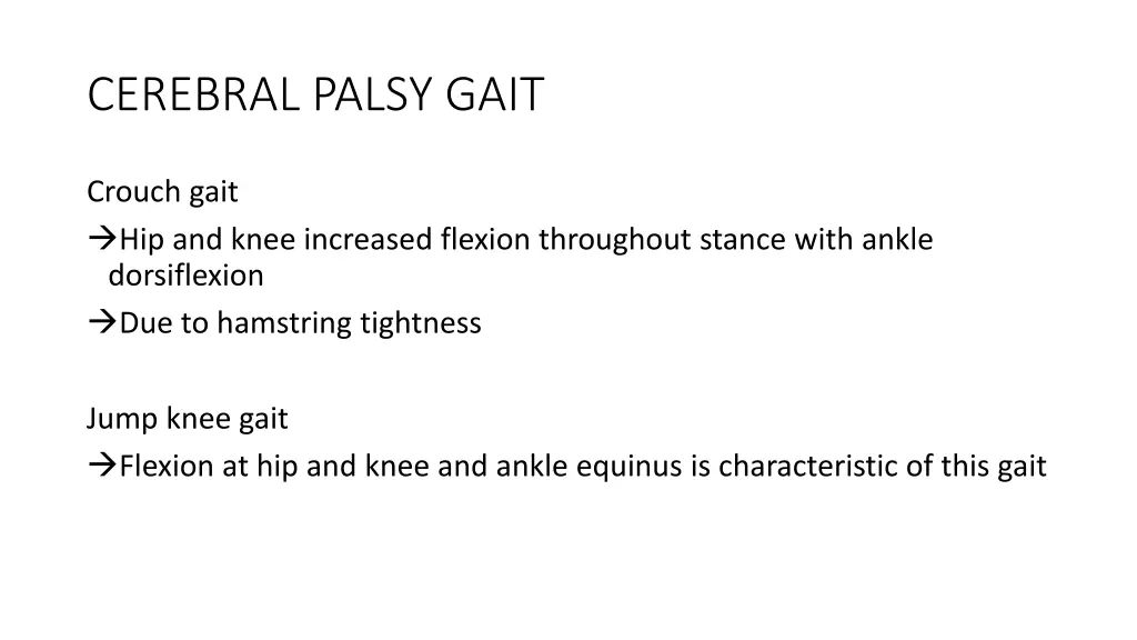 cerebral palsy gait