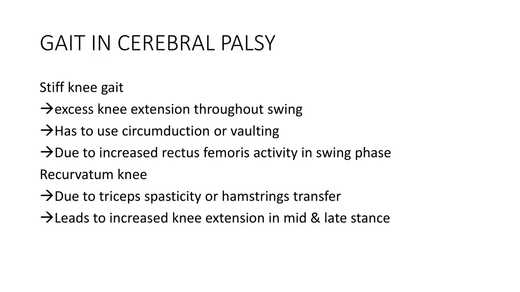 gait in cerebral palsy