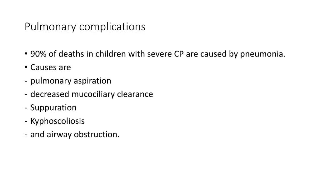 pulmonary complications