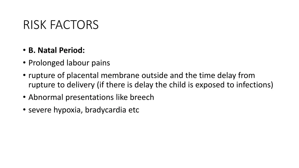 risk factors 1