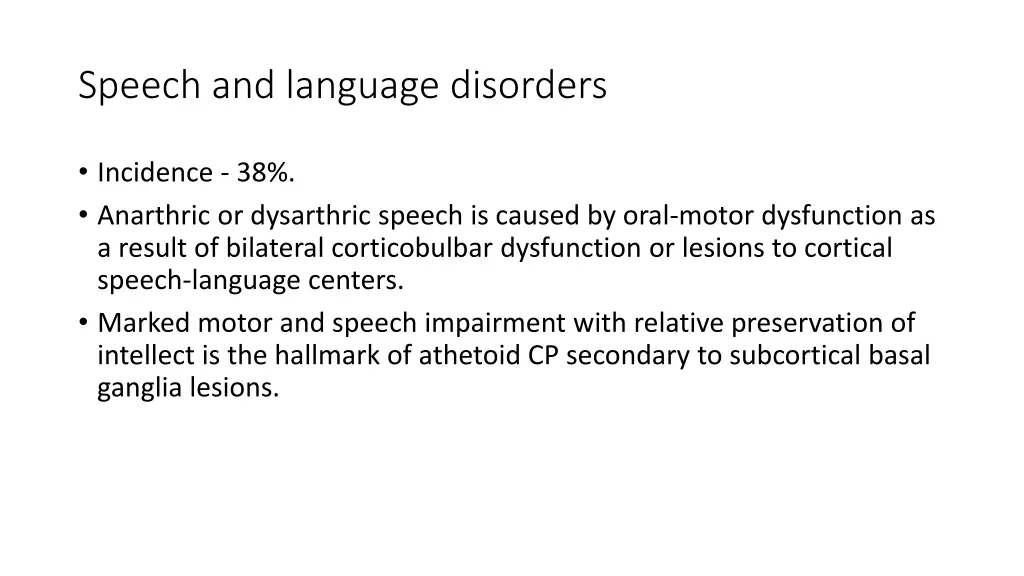 speech and language disorders