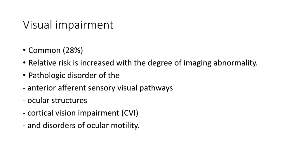 visual impairment