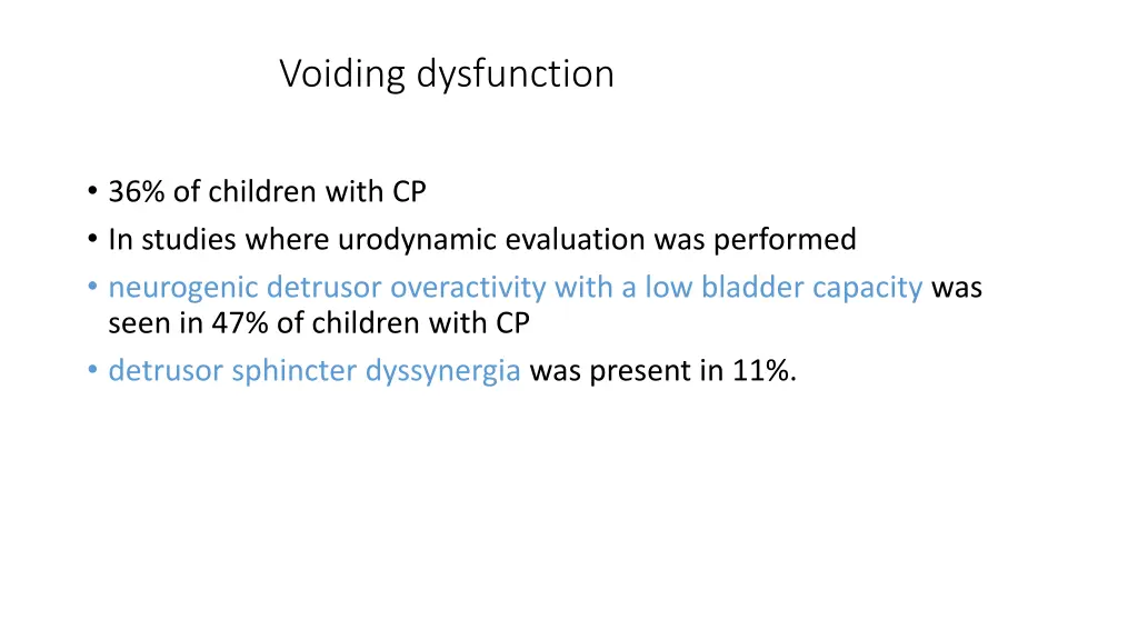 voiding dysfunction