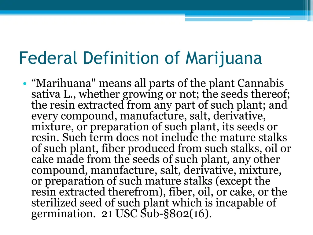 federal definition of marijuana