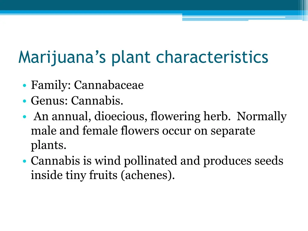 marijuana s plant characteristics