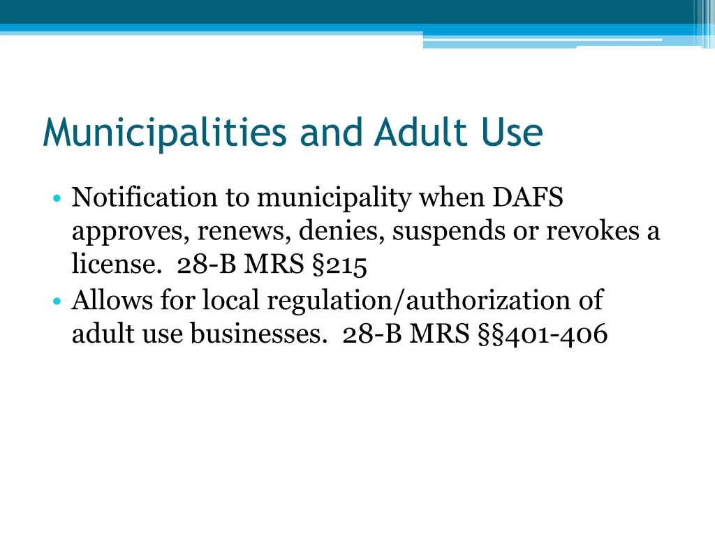 municipalities and adult use