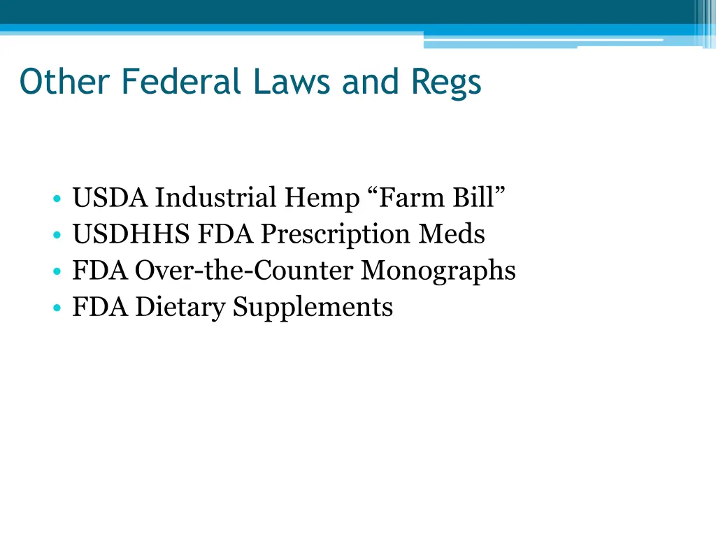 other federal laws and regs