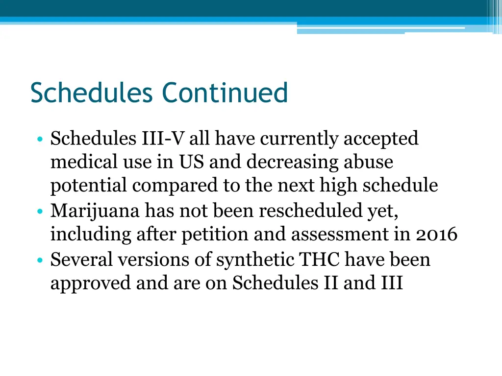 schedules continued