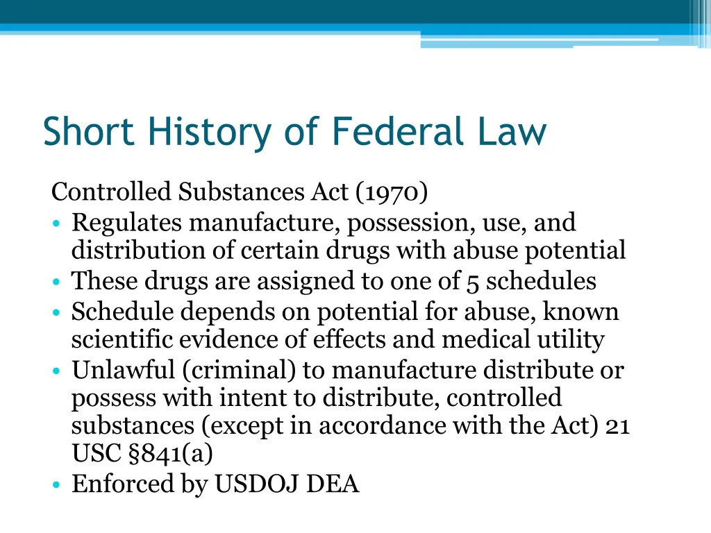 short history of federal law