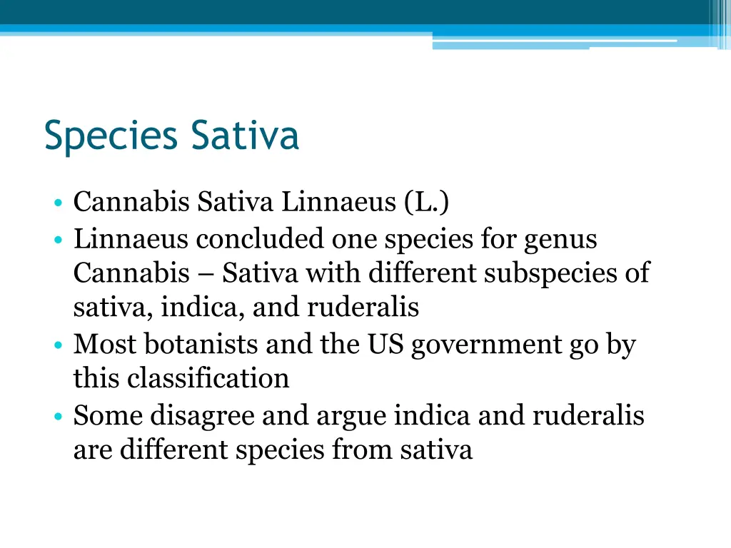 species sativa