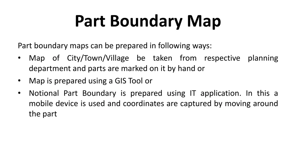 part boundary map