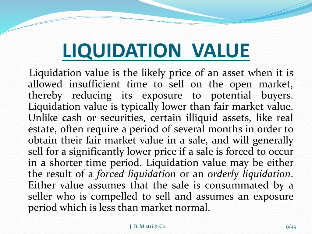 liquidation value